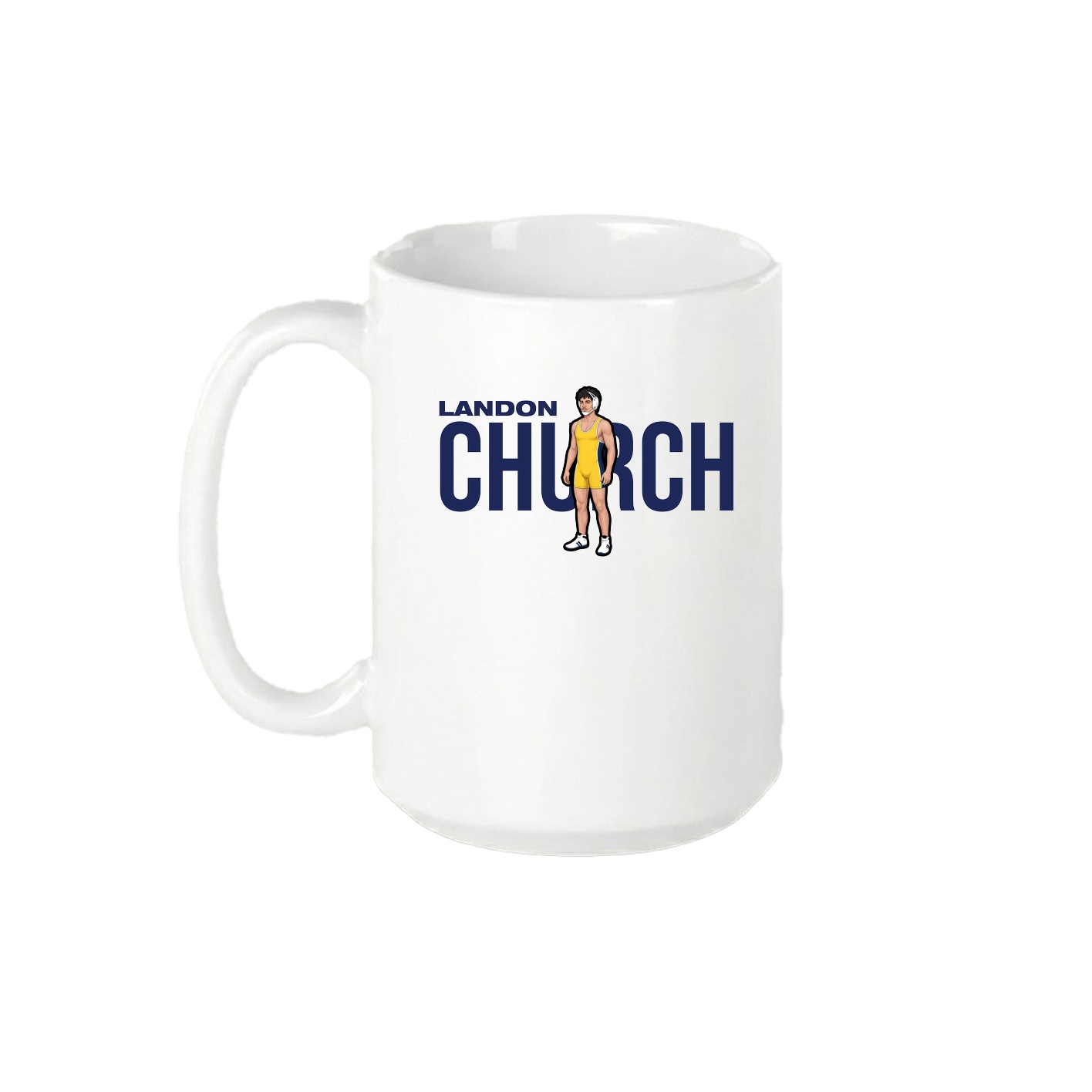 15oz Coffee Mug — Player Name in White