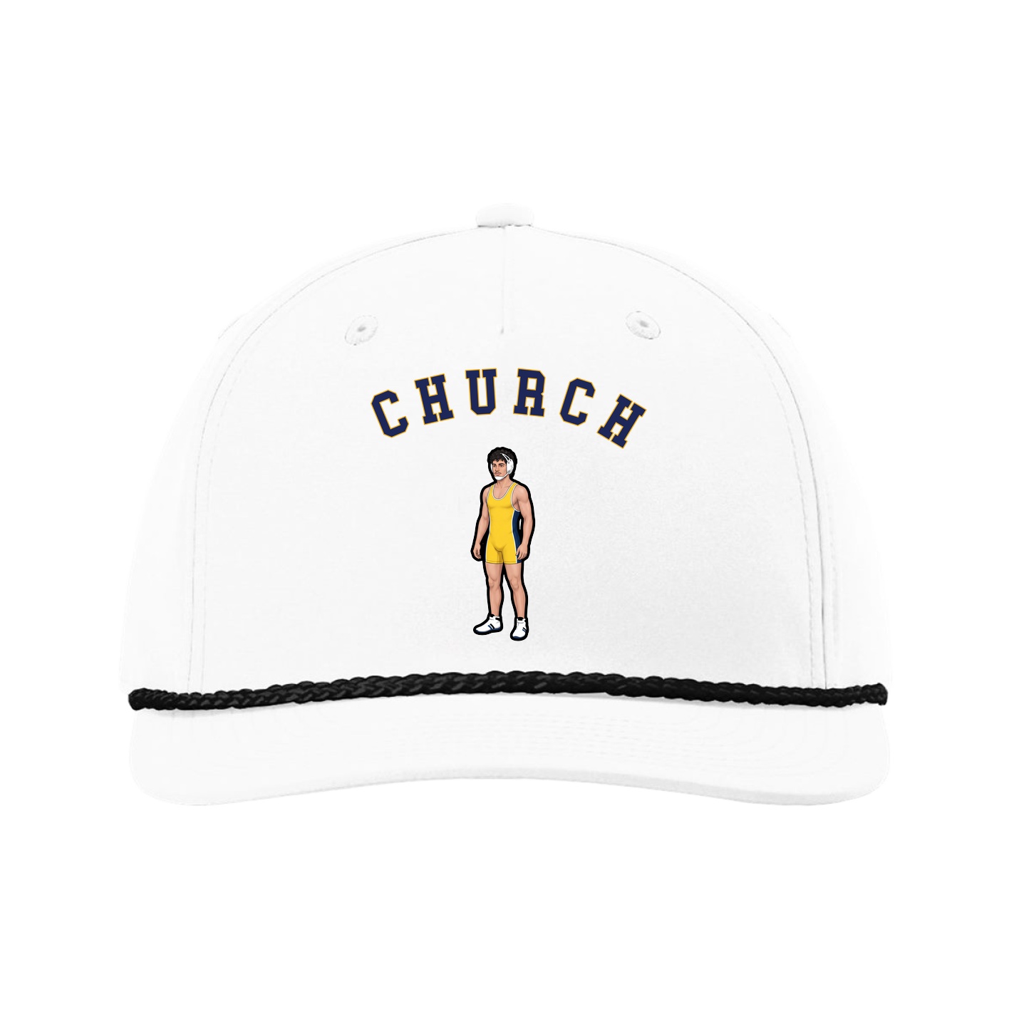 Five-Panel Classic Rope Cap — Shirsey Arch in White