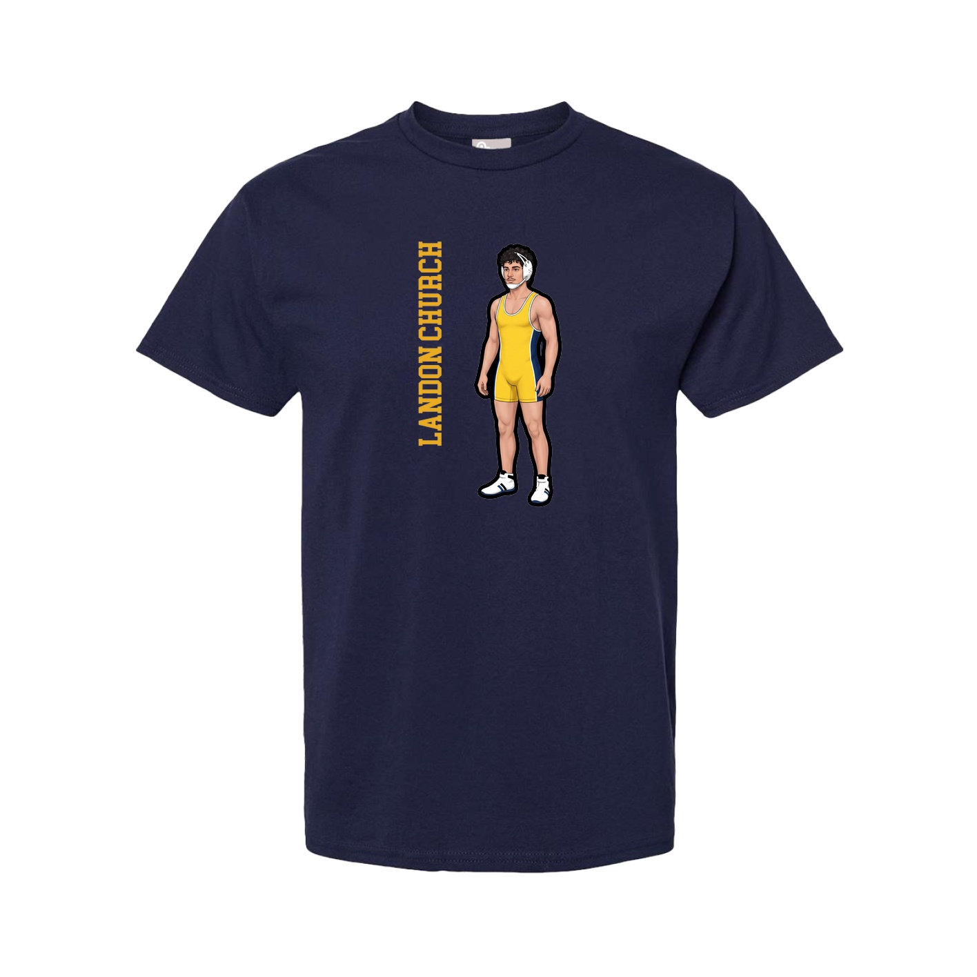 Youth Tee — Name Vertical in Navy