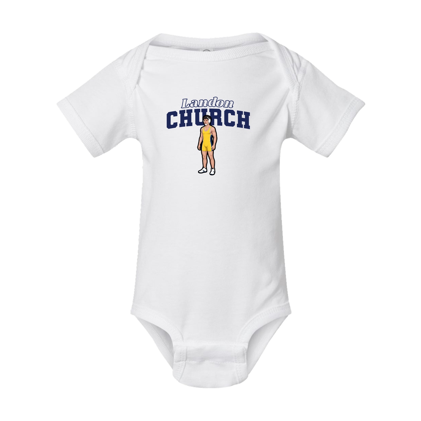 Baby Onesie — Name Arch in White