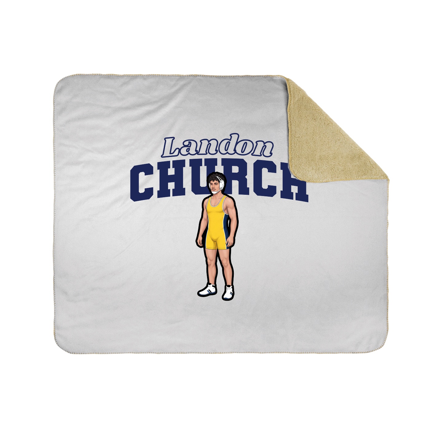 Throw Blanket — Name Arch in White