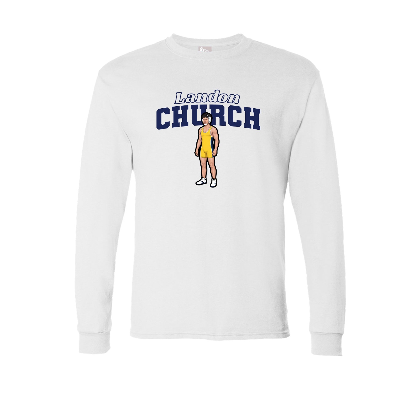 Long Sleeve Tee — Name Arch in White