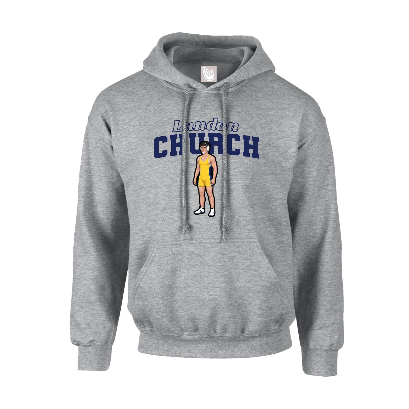 Youth Hoodie — Name Arch in Grey
