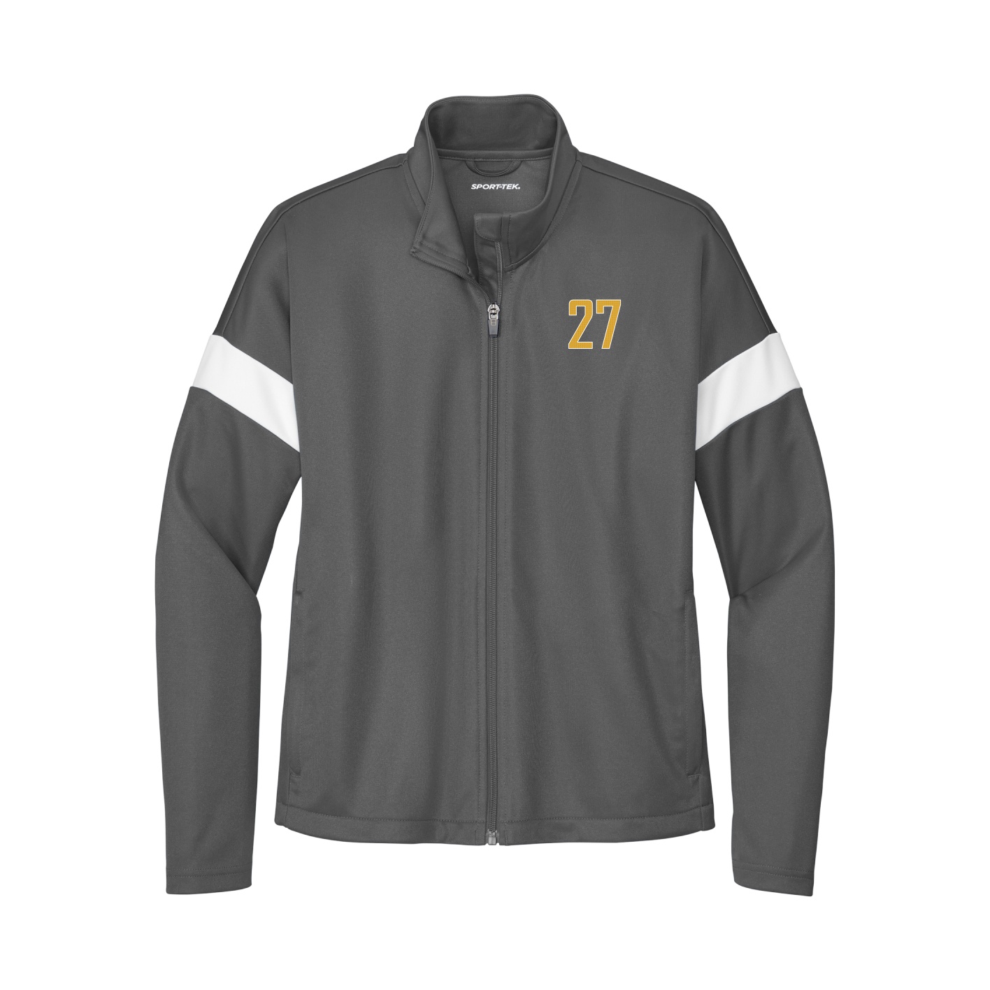 Womens Team Travel Full-Zip Jacket — Front Shirsy in Gray/White