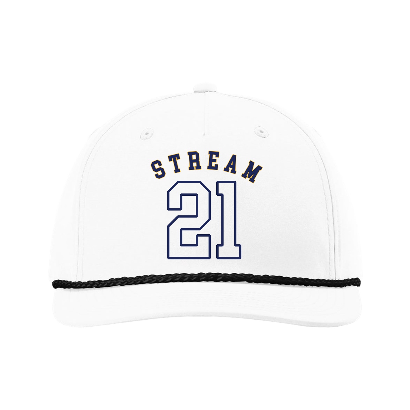 Five-Panel Classic Rope Cap — Shirsey Arch in White
