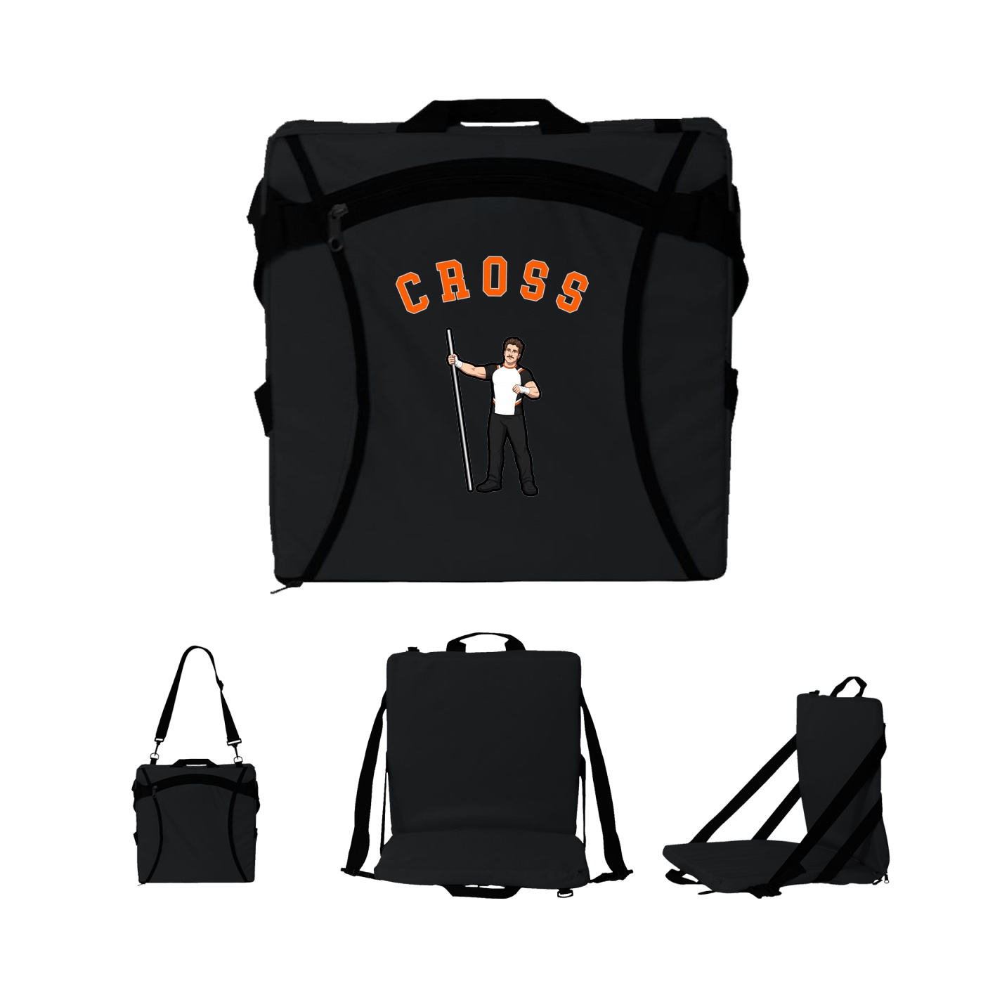 Folding Stadium Seat — Shirsey Arch in Black