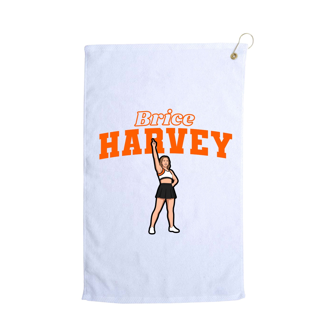 Golf Towel — Name Arch in White