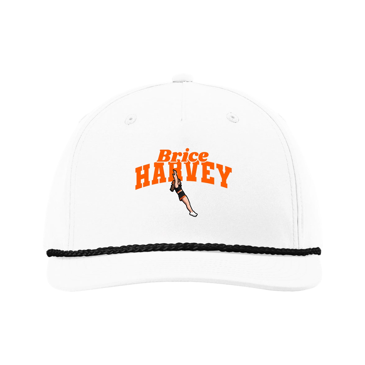 Five-Panel Classic Rope Cap — Signature Arch in White