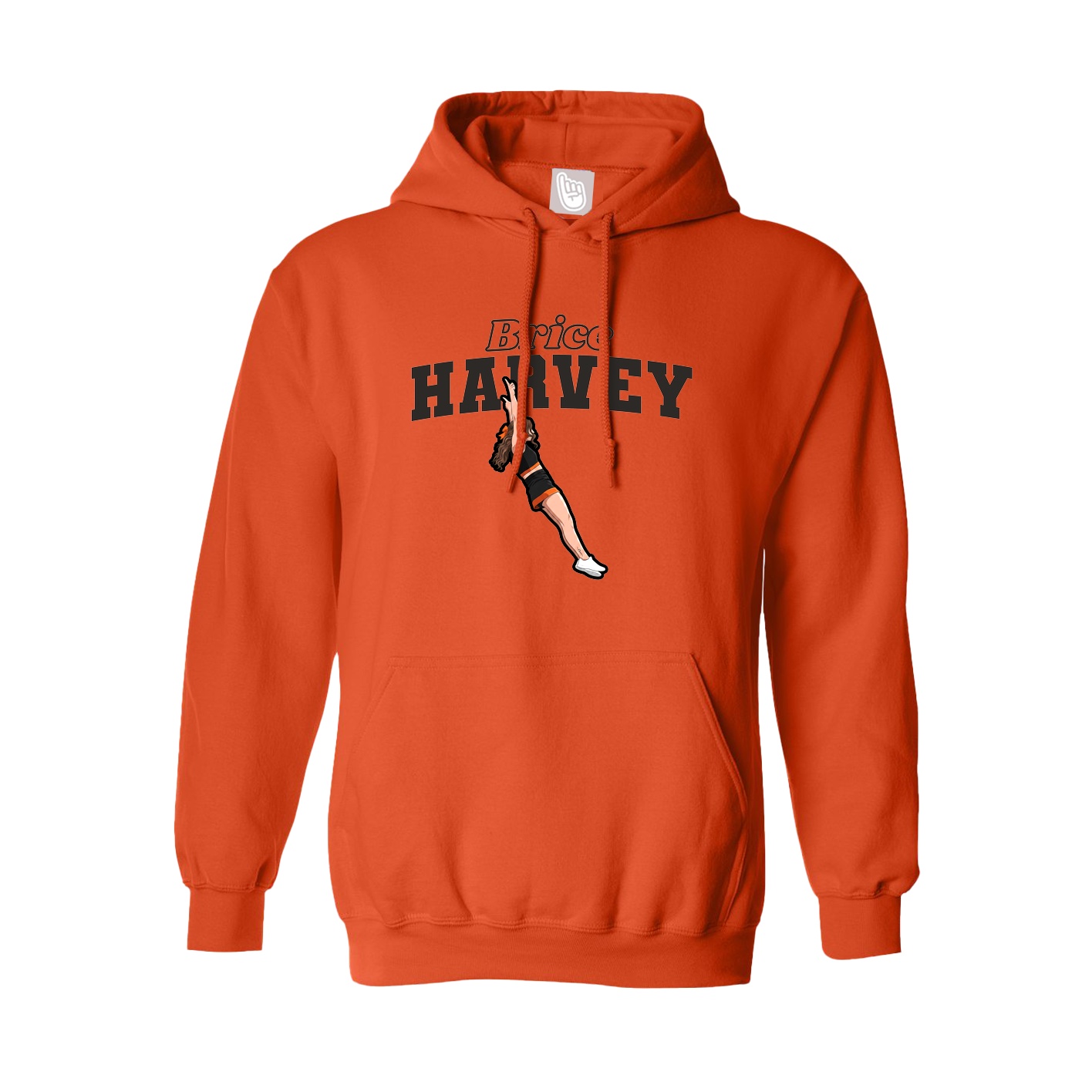 Youth Hoodie — Name Arch in Orange