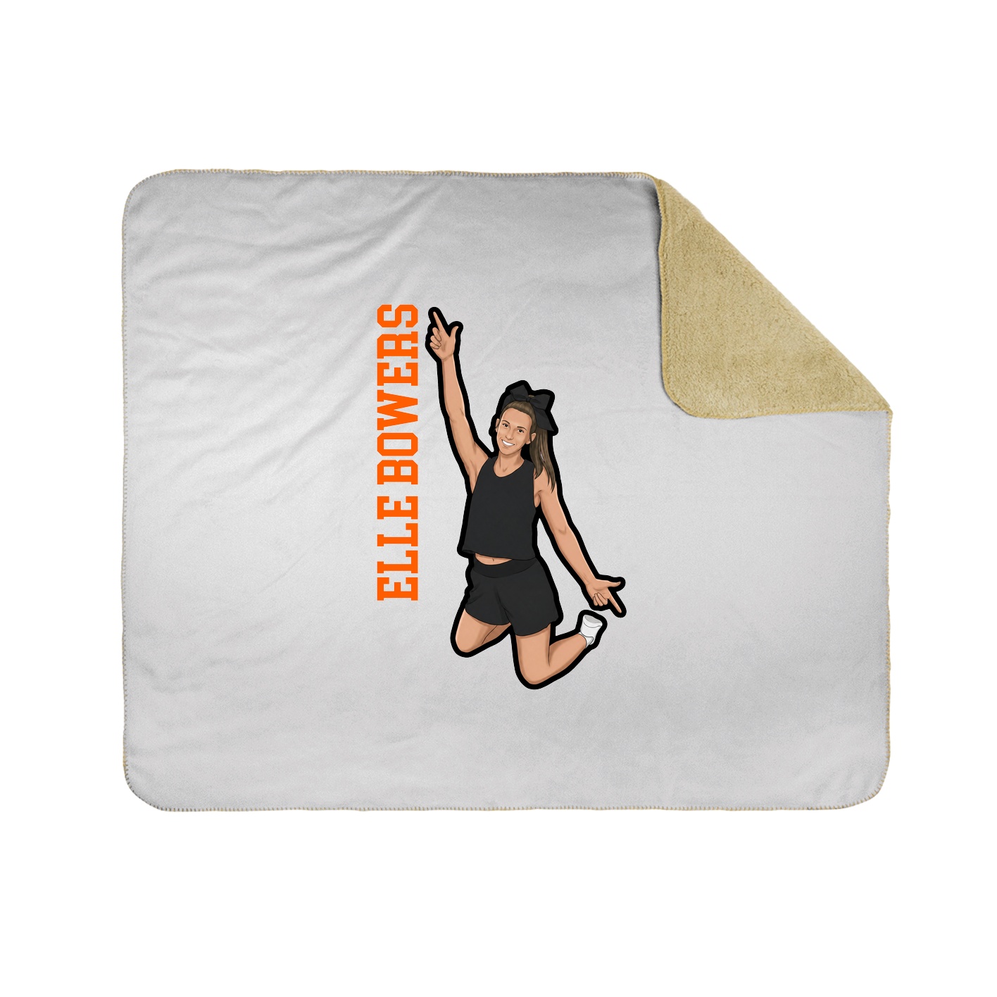 Throw Blanket — Name Vertical in White