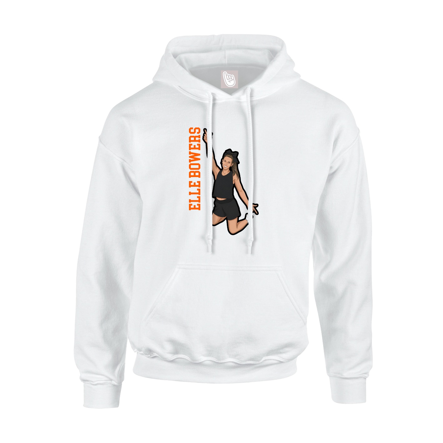 Youth Hoodie — Name Vertical in White