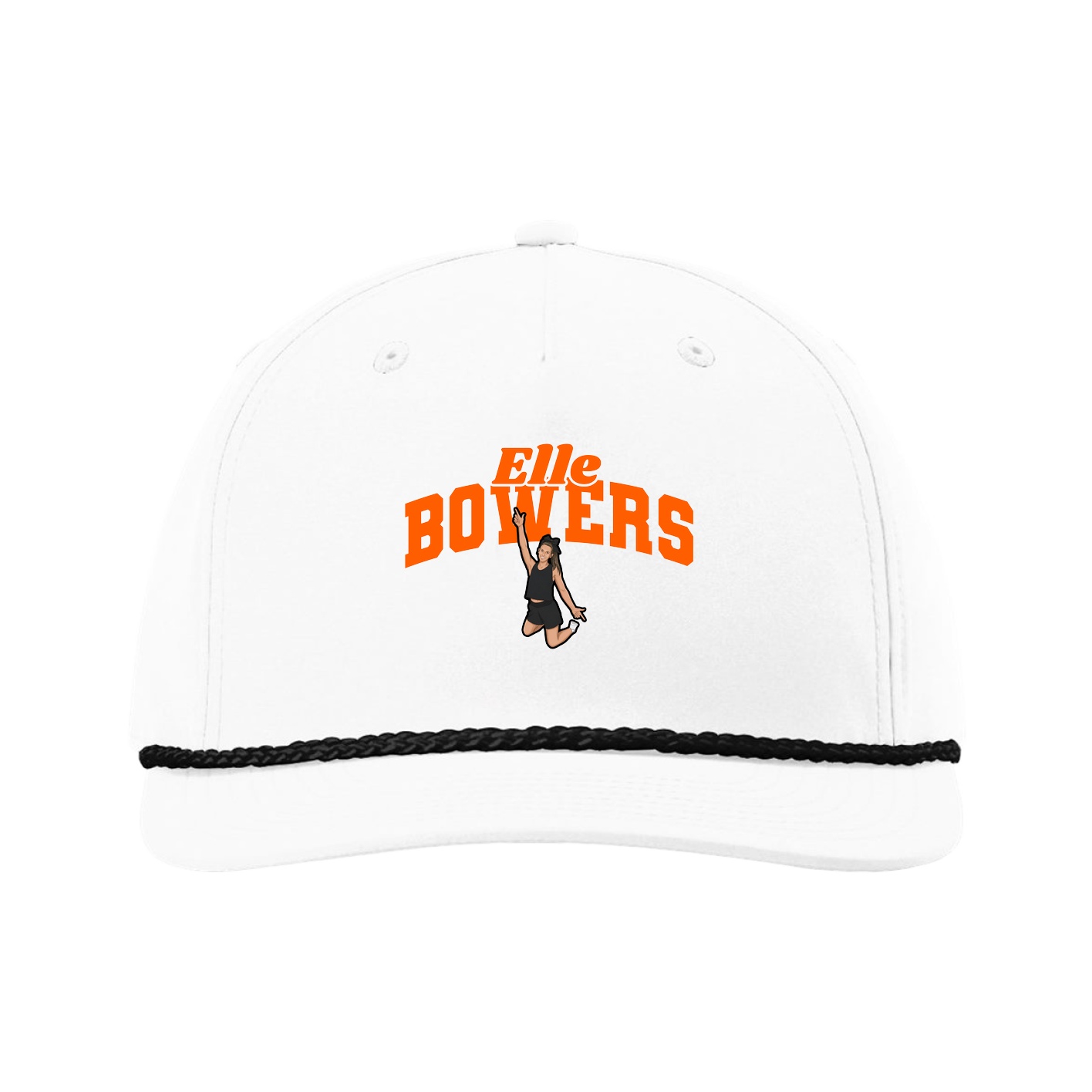 Five-Panel Classic Rope Cap — Signature Arch in White