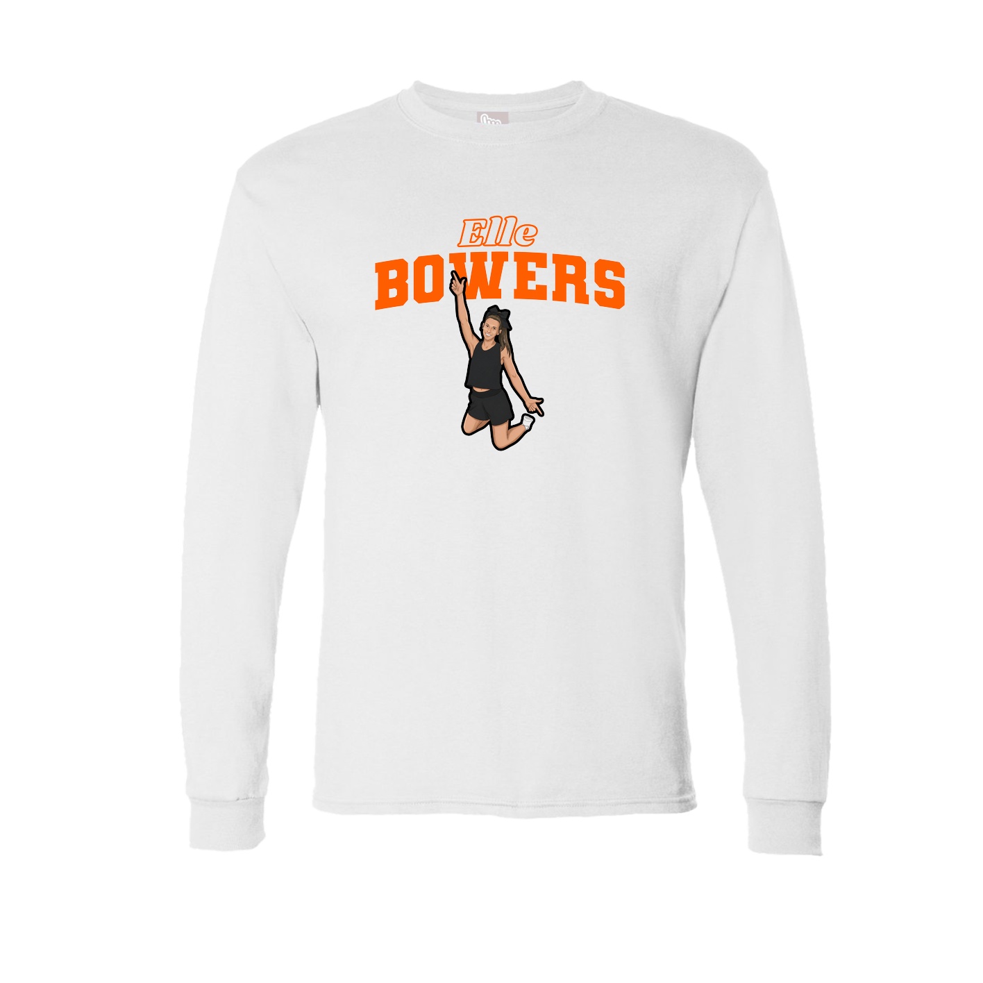 Long Sleeve Tee — Name Arch in White