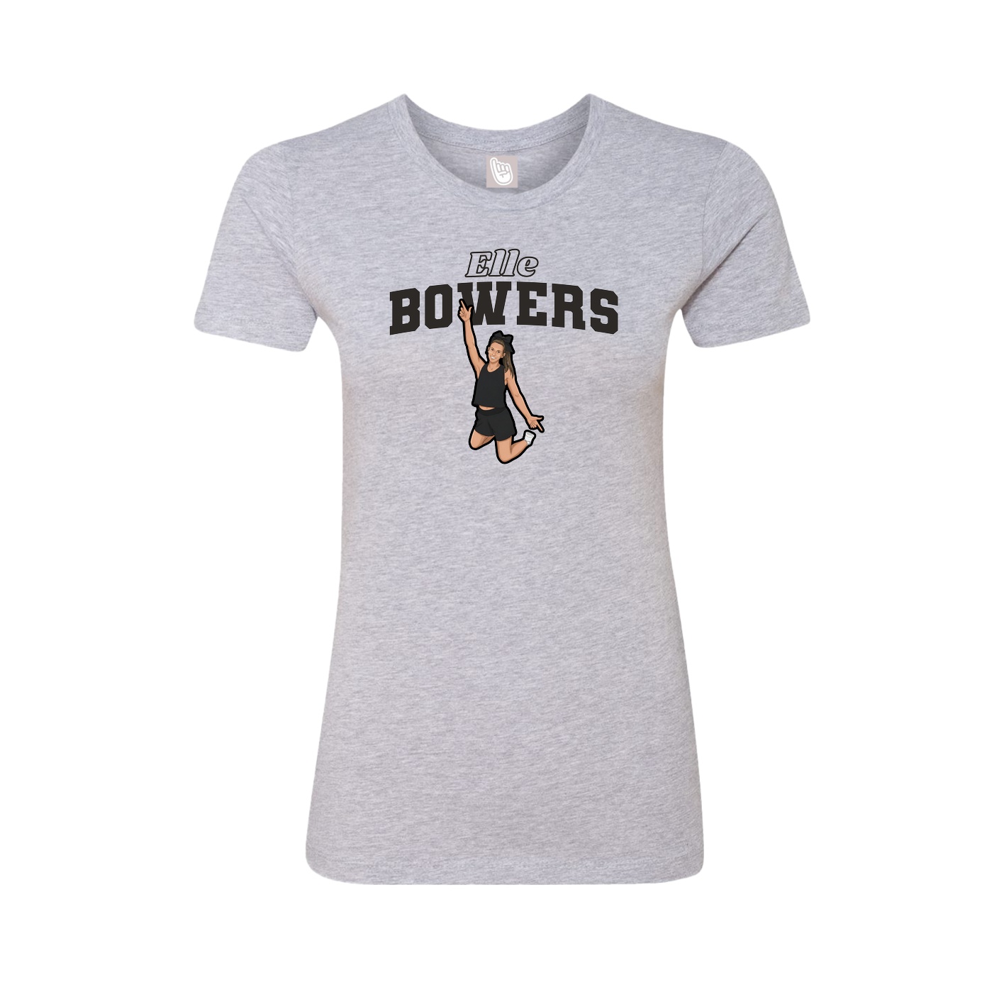 Fitted Women's Tee — Name Arch in Grey