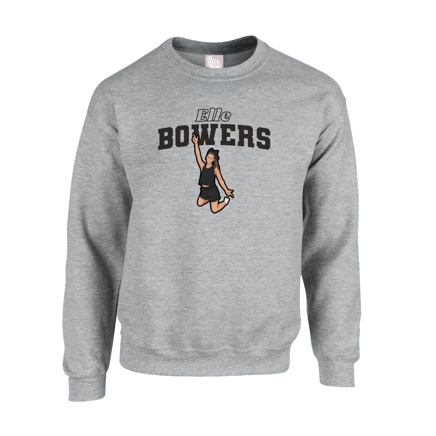 Fleece Crew — Name Arch in Grey