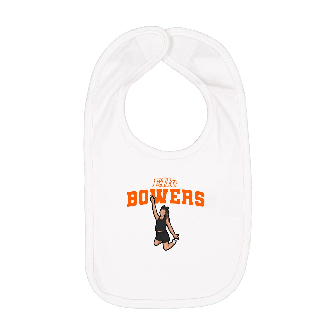Infant Bib — Name Arch in White
