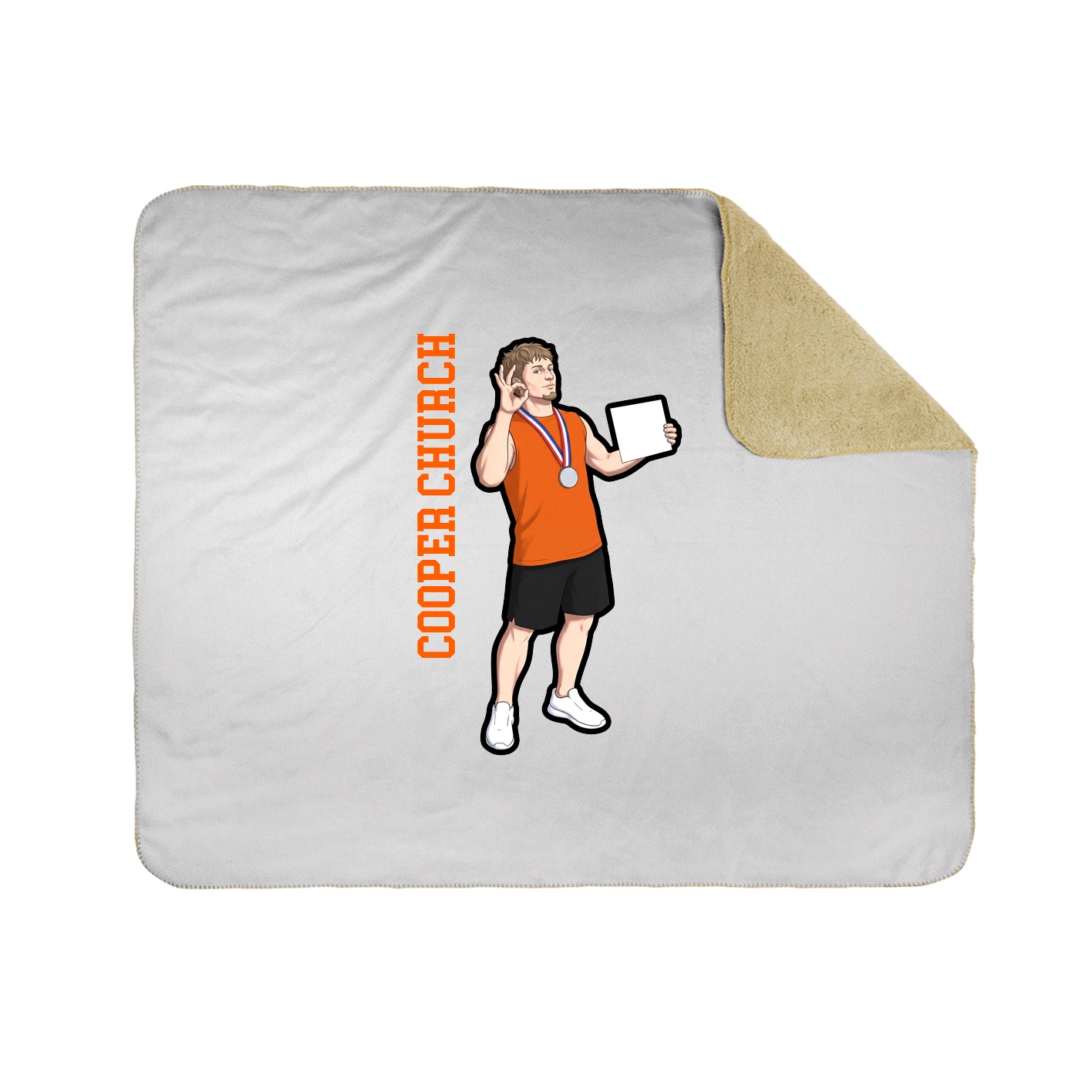 Throw Blanket — Name Vertical in White