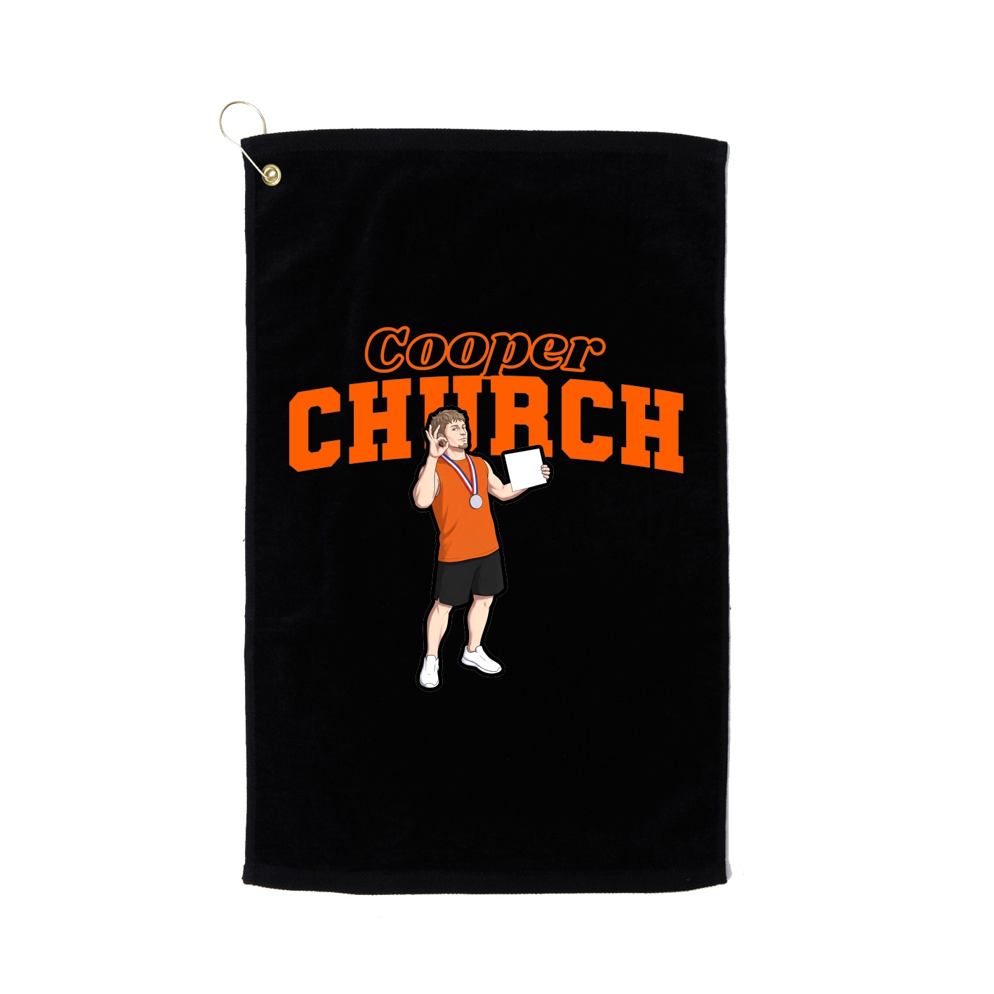 Golf Towel — Name Arch in Black