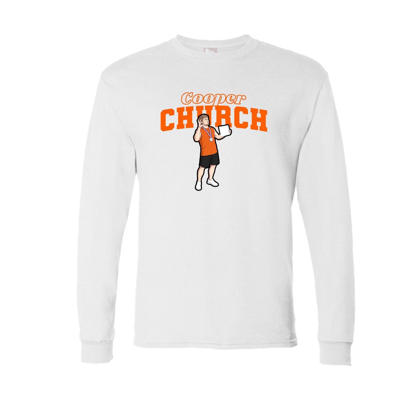 Long Sleeve Tee — Name Arch in White