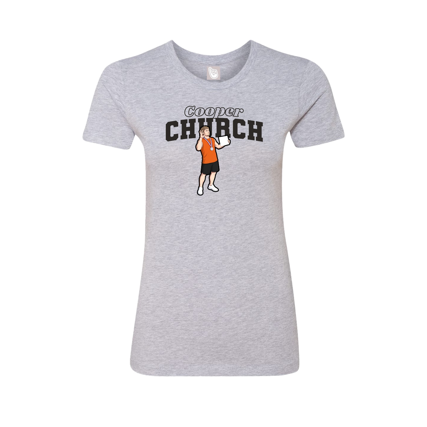Fitted Women's Tee — Name Arch in Grey