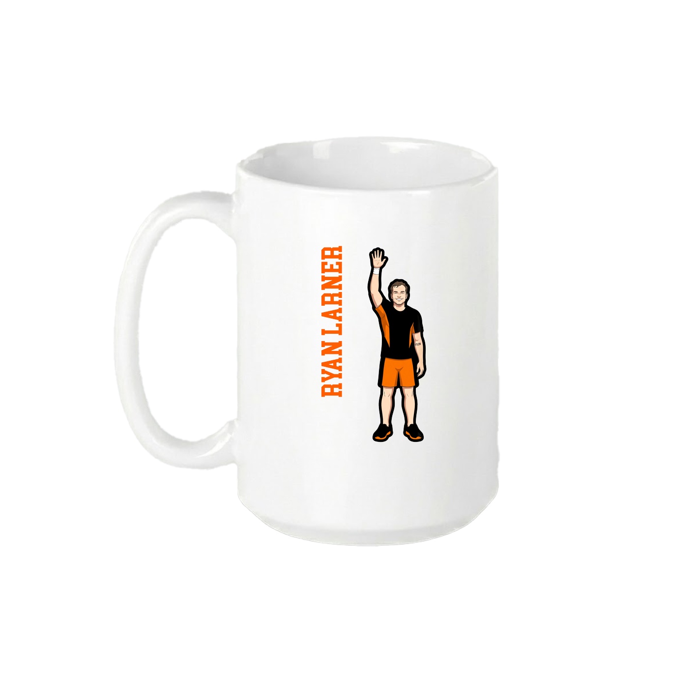 15oz Coffee Mug — Name Vertical in White