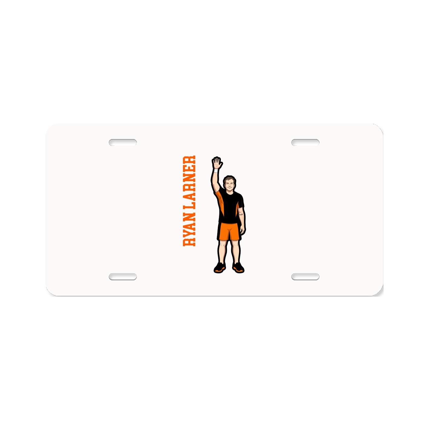 License Plate — Name Vertical in Classic