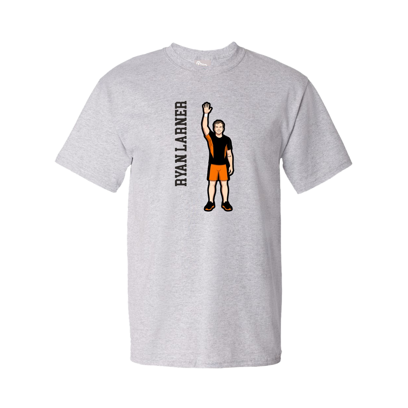 Tee — Name Vertical in Grey