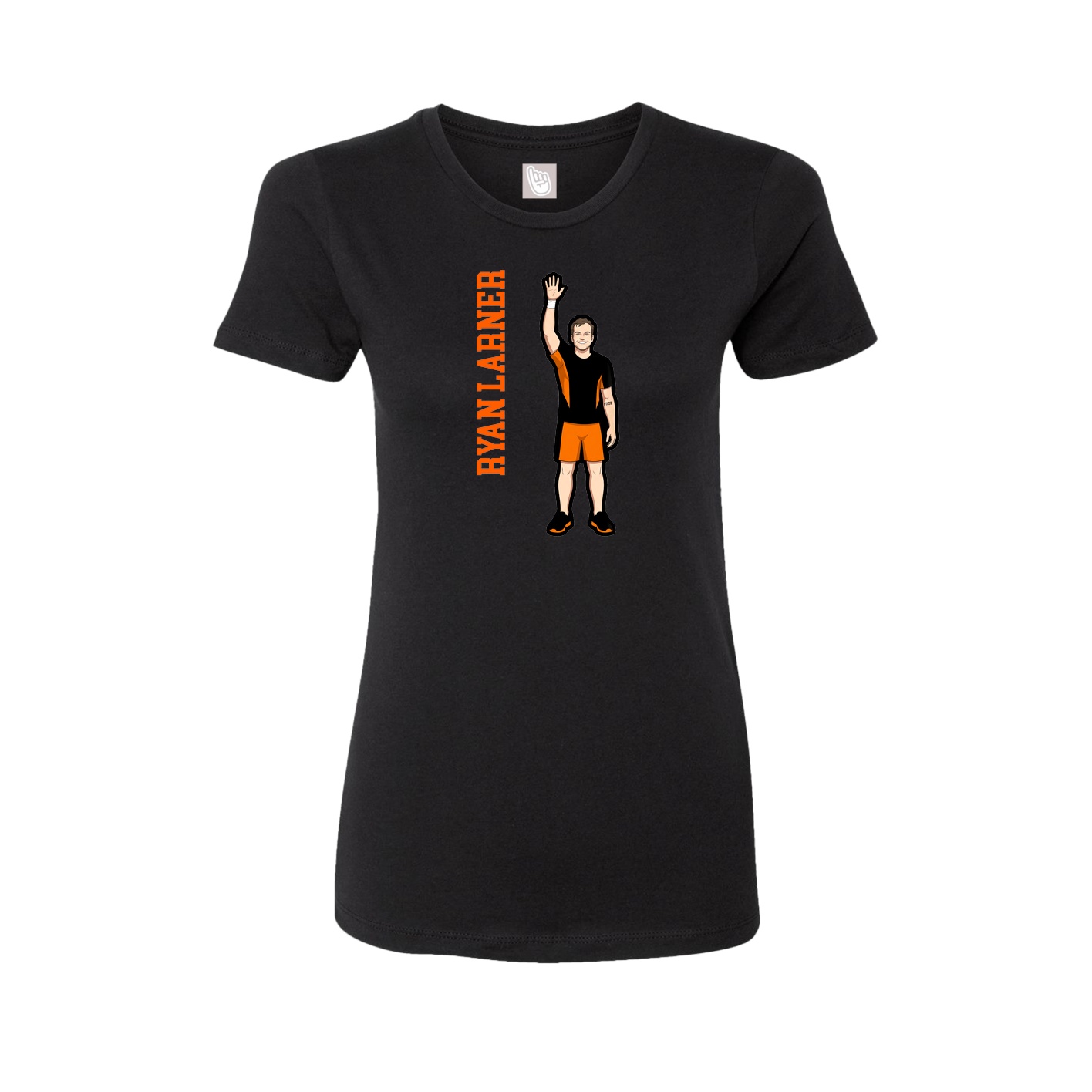 Fitted Women's Tee — Name Vertical in Black