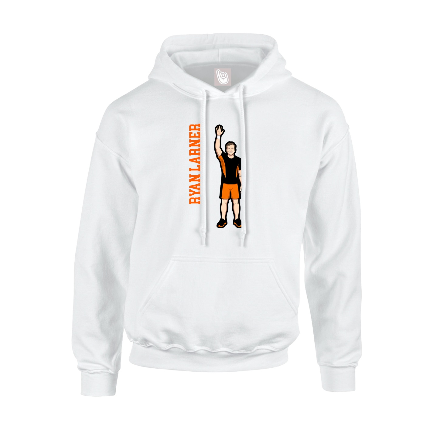Hoodie — Name Vertical in White