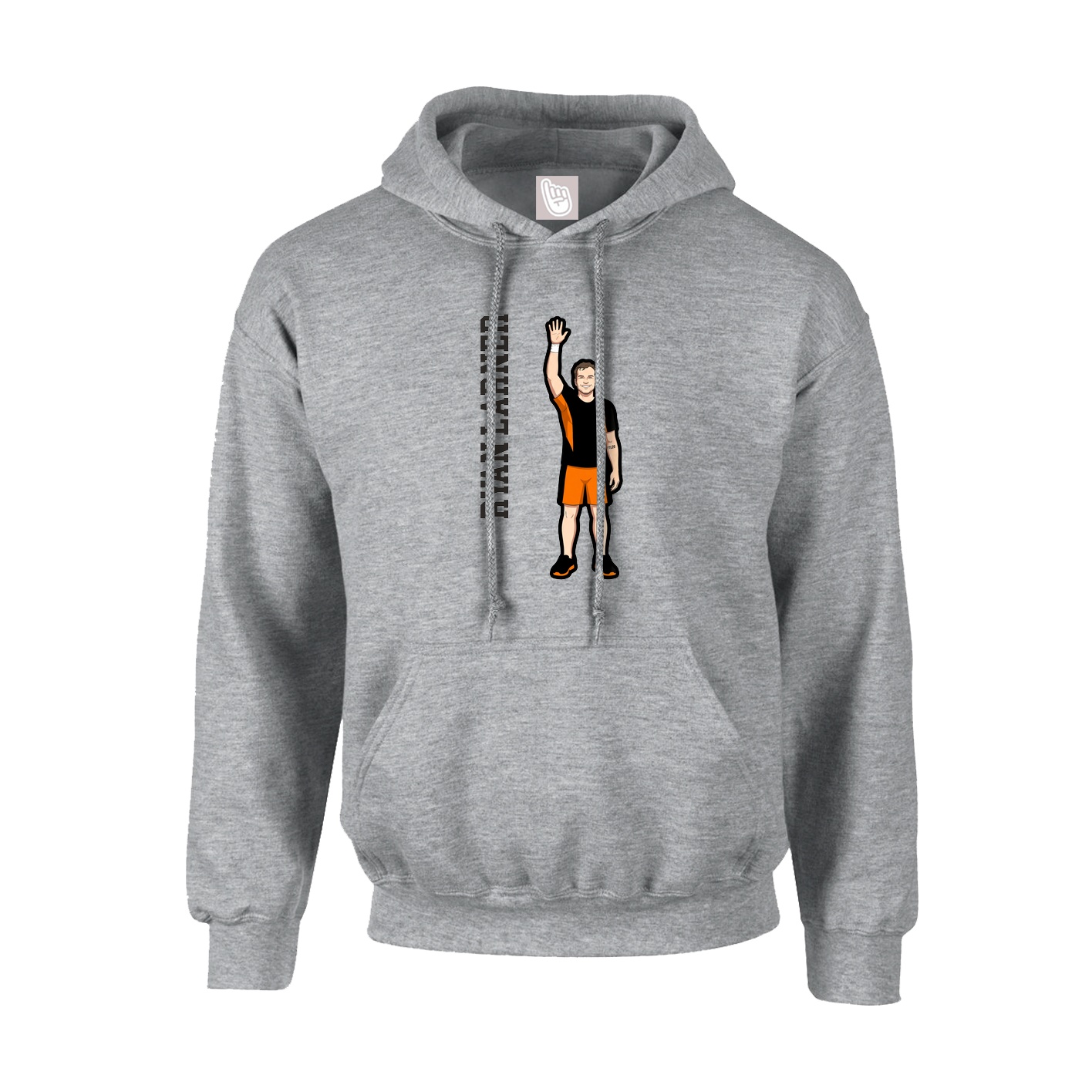 Youth Hoodie — Name Vertical in Grey