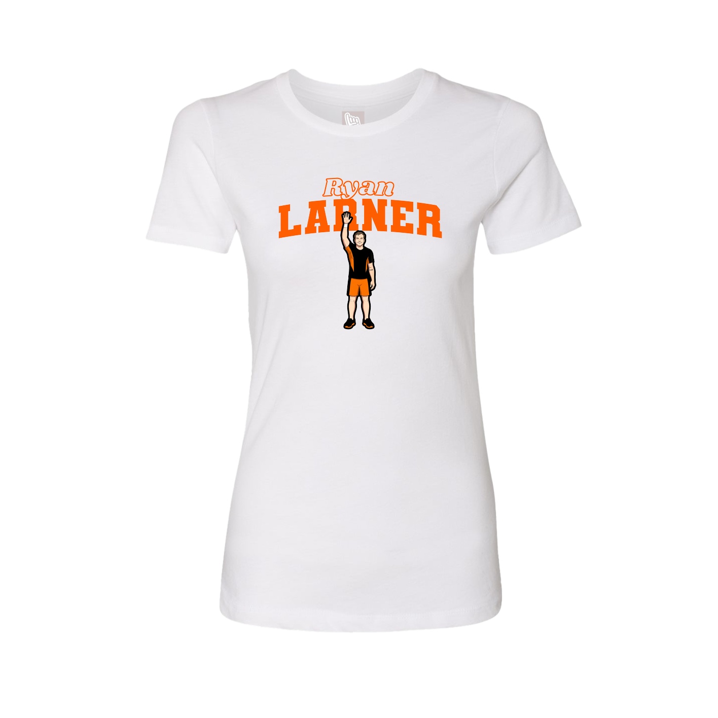 Fitted Women's Tee — Name Arch in White