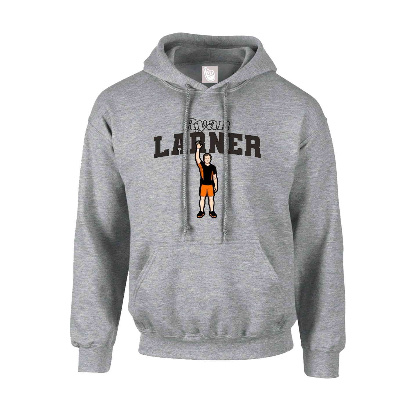 Hoodie — Name Arch in Grey