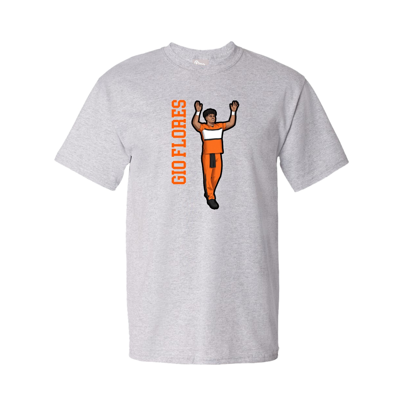 Youth Tee — Name Vertical in Grey