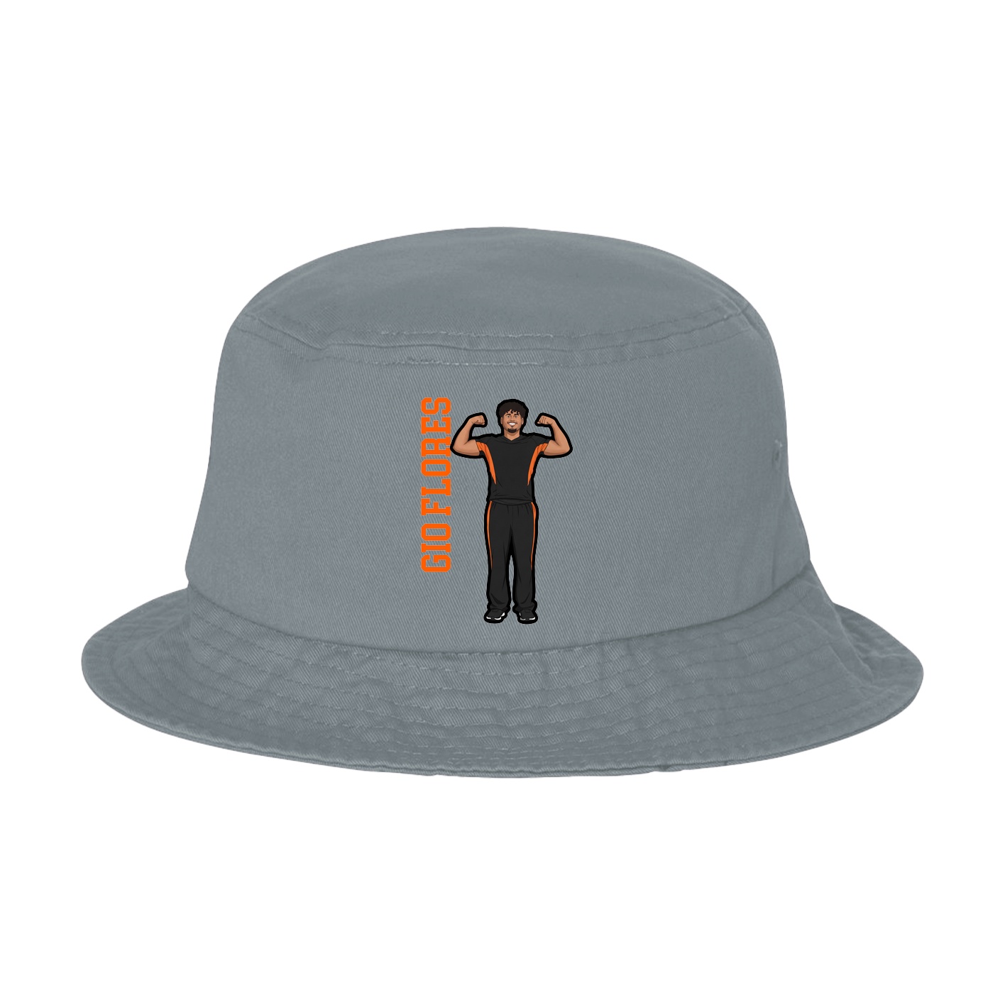 Bucket Cap — Name Vertical in Grey