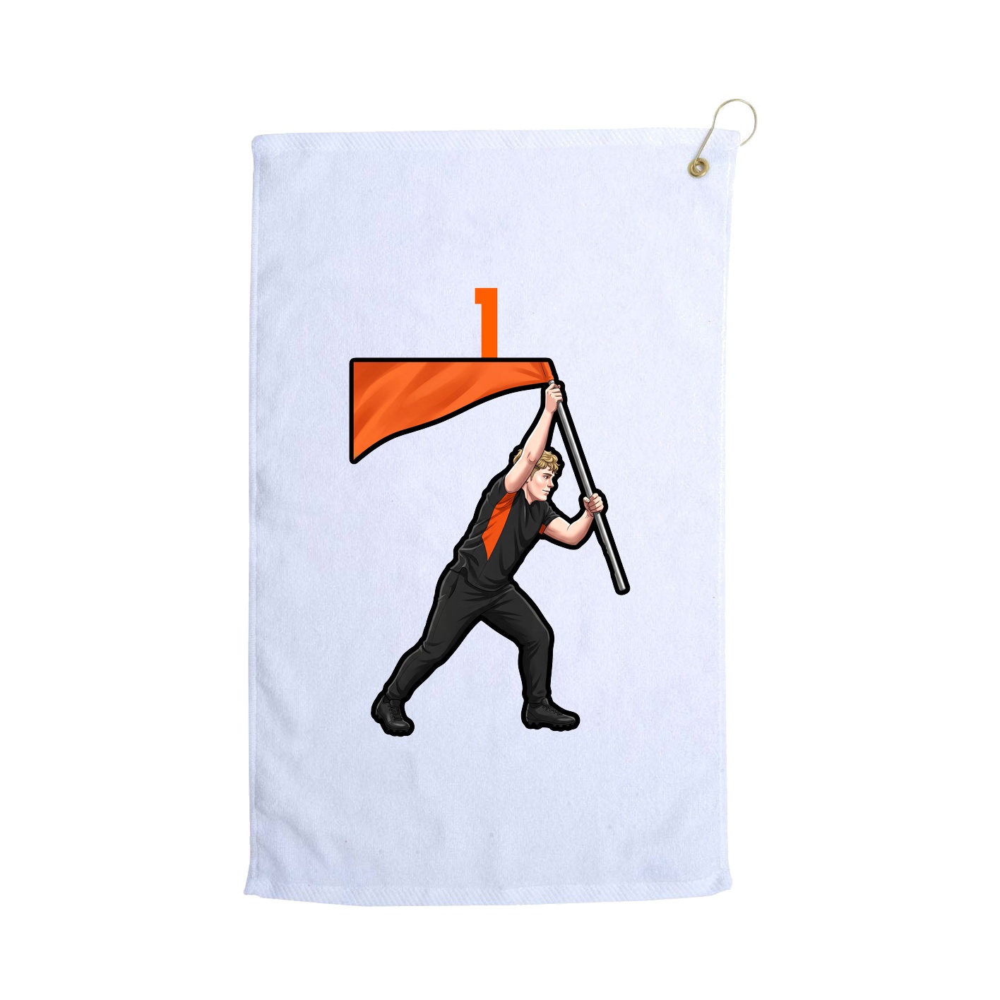 Golf Towel — Number Top in White