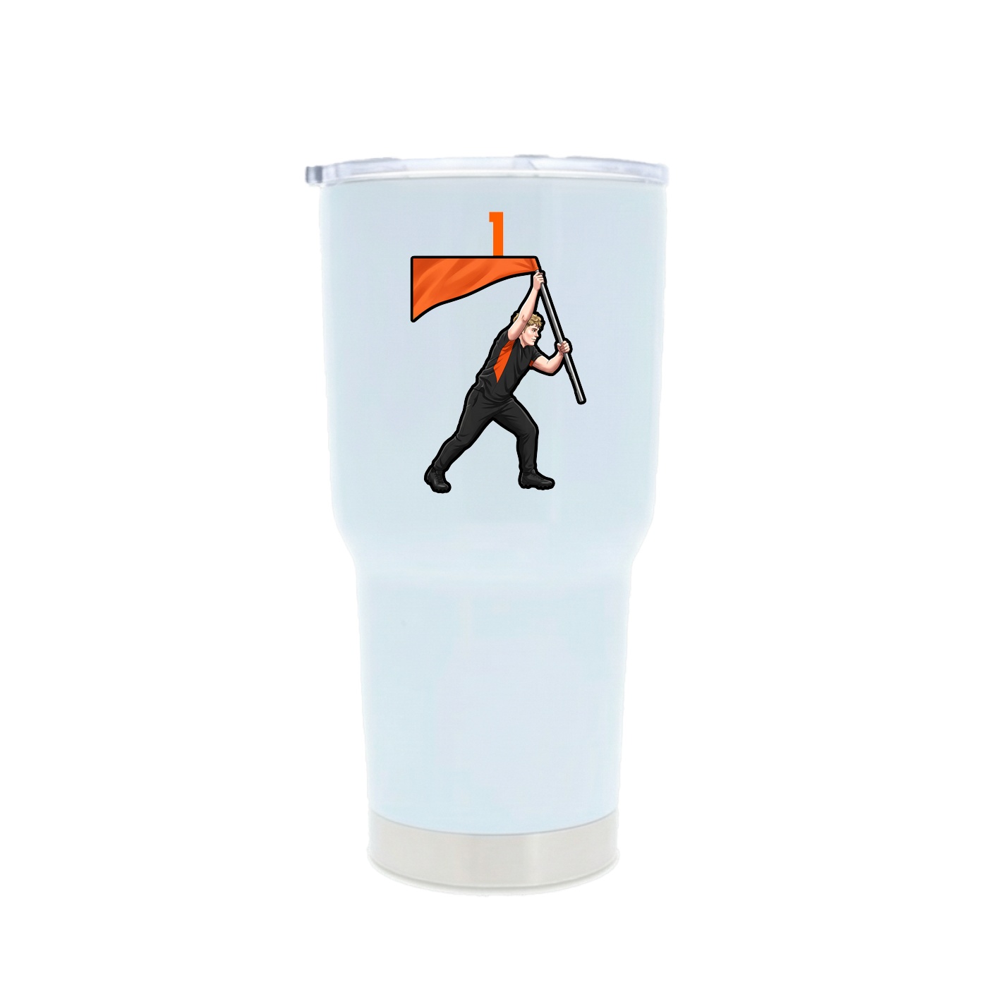 30oz Stainless Steel Tumbler — Number Top in White