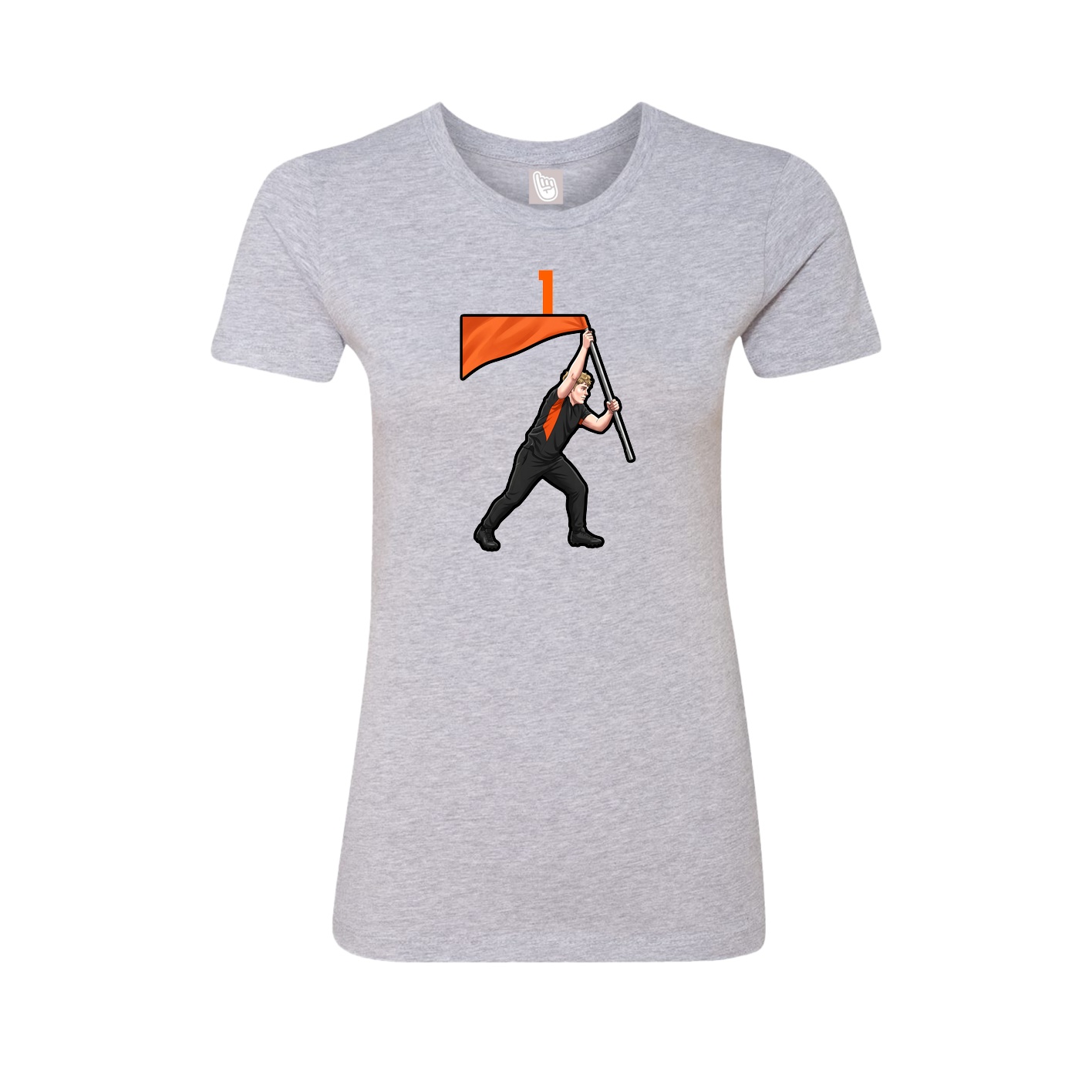 Fitted Women's Tee — Number Top in Grey