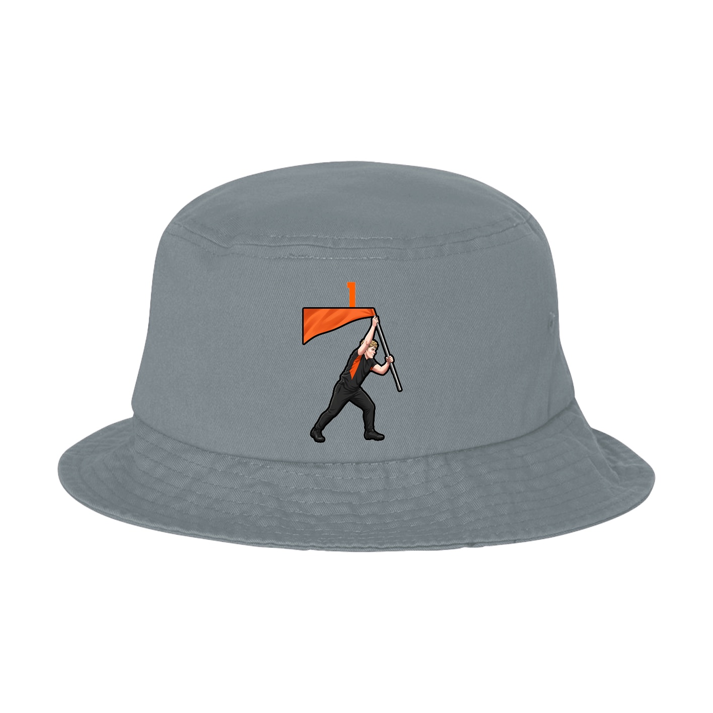 Bucket Cap — Number Top in Grey