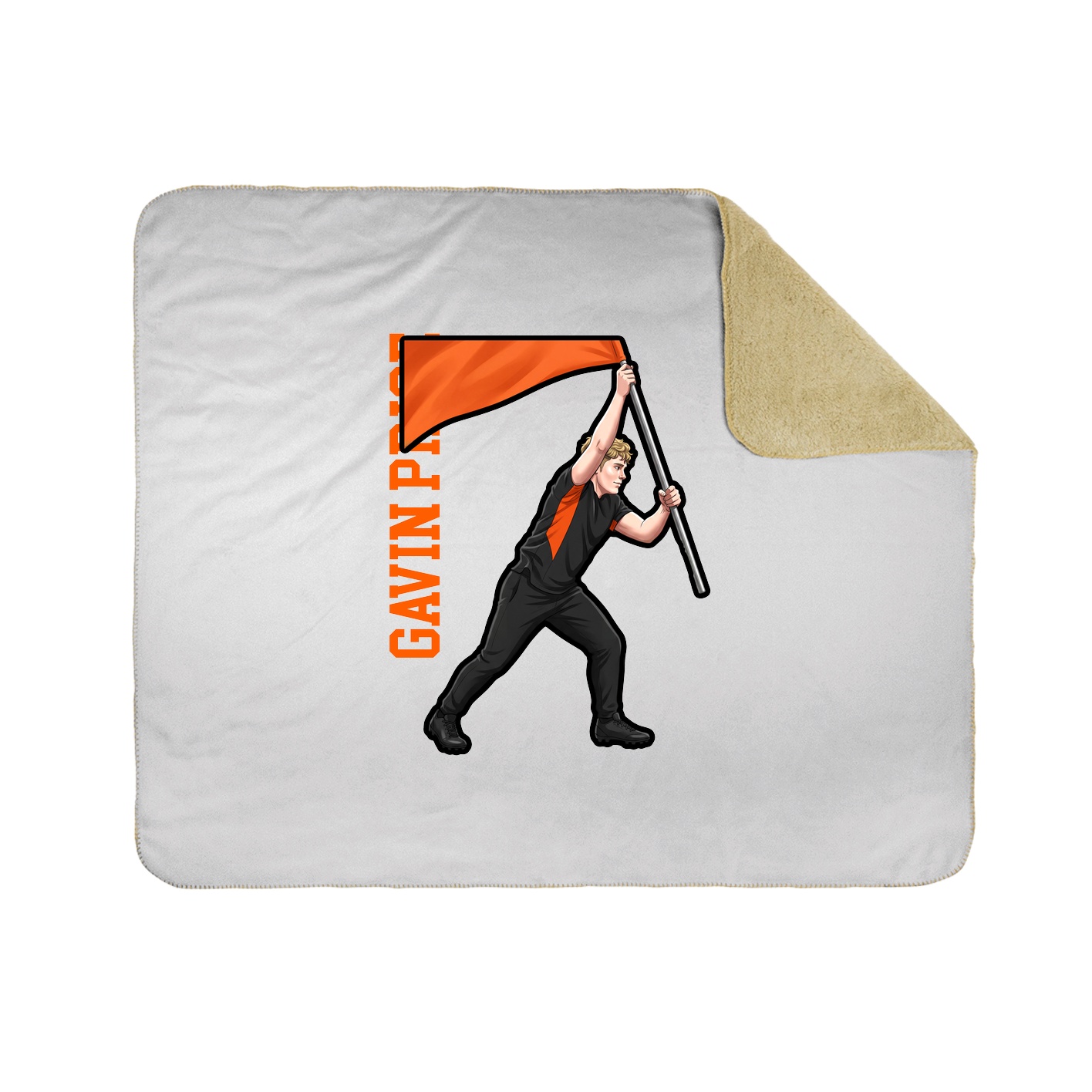 Throw Blanket — Name Vertical in White