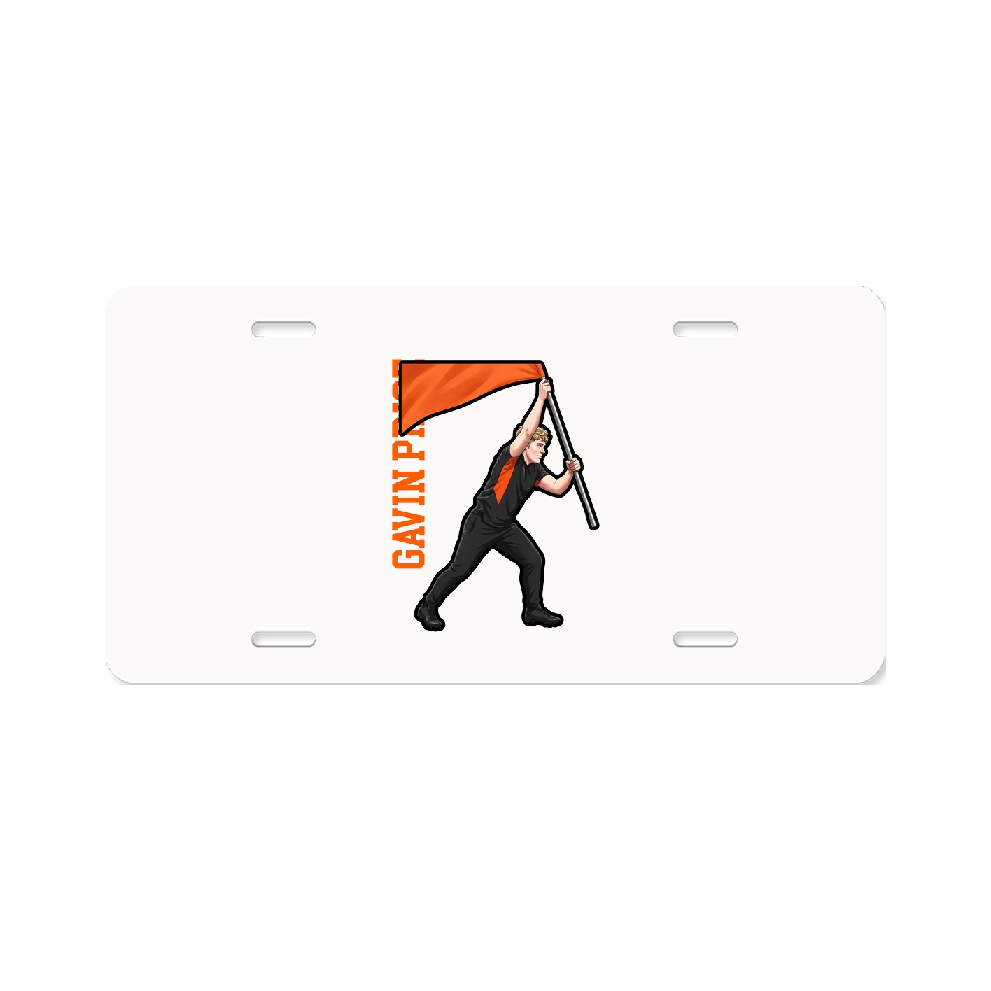 License Plate — Name Vertical in Classic