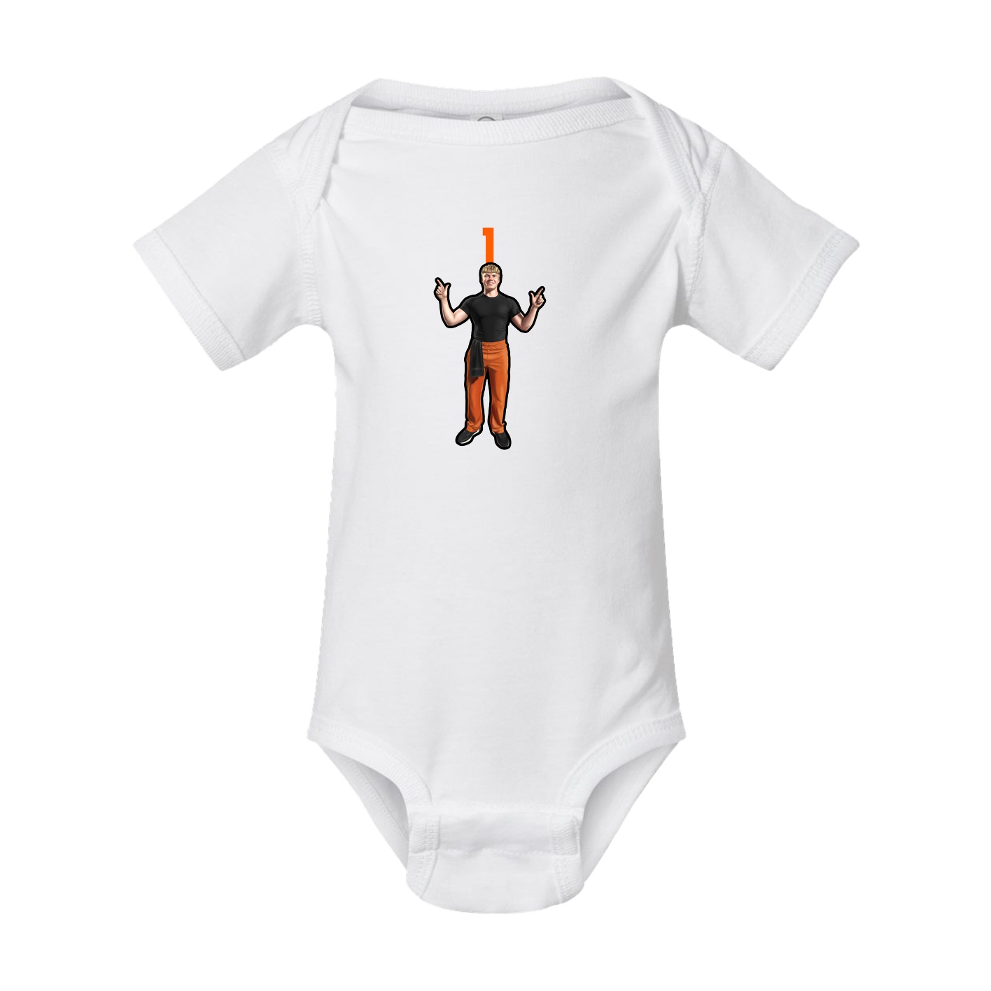 Baby Onesie — Number Top in White