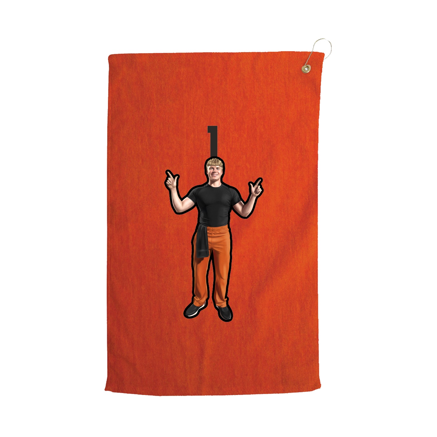Golf Towel — Number Top in Orange
