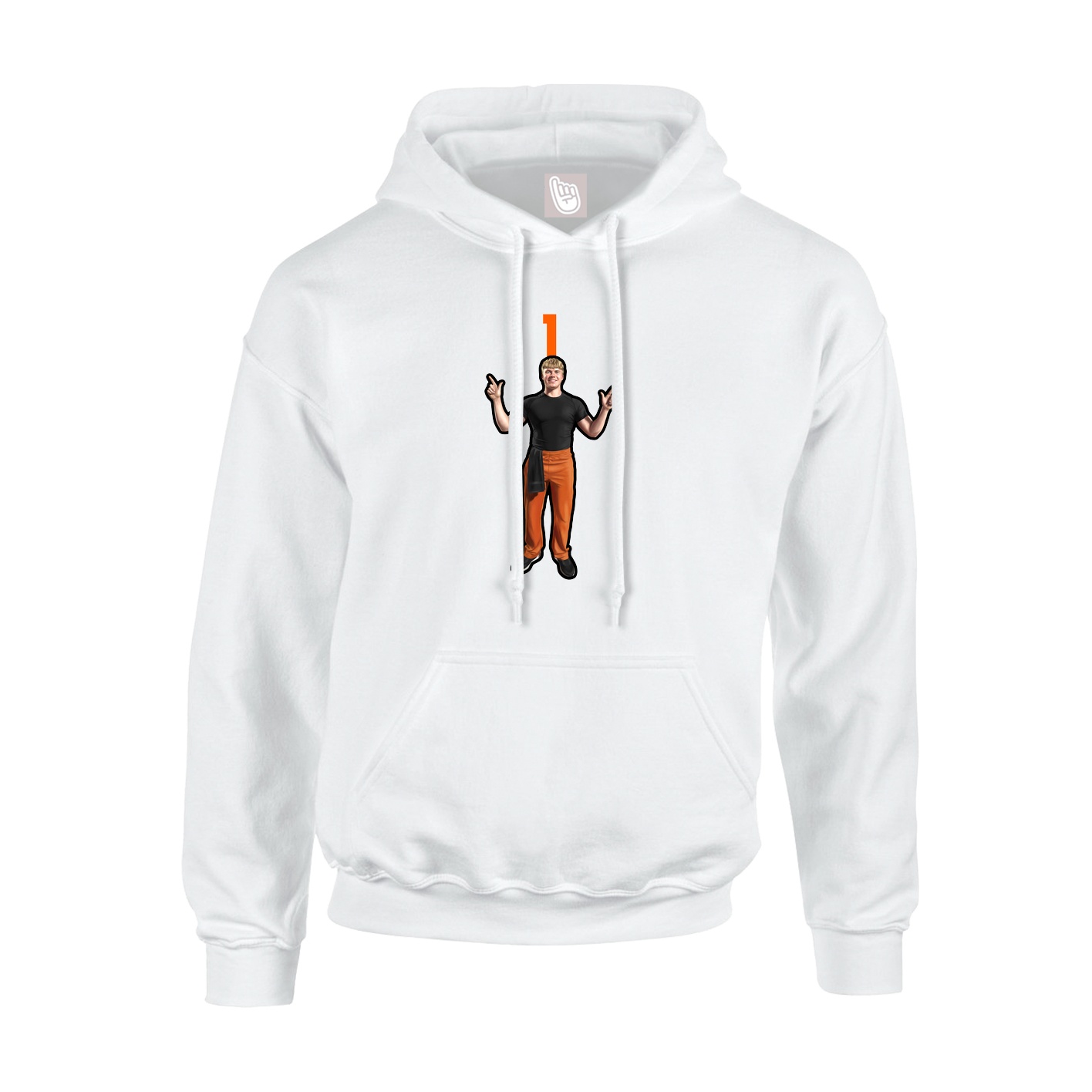 Youth Hoodie — Number Top in White