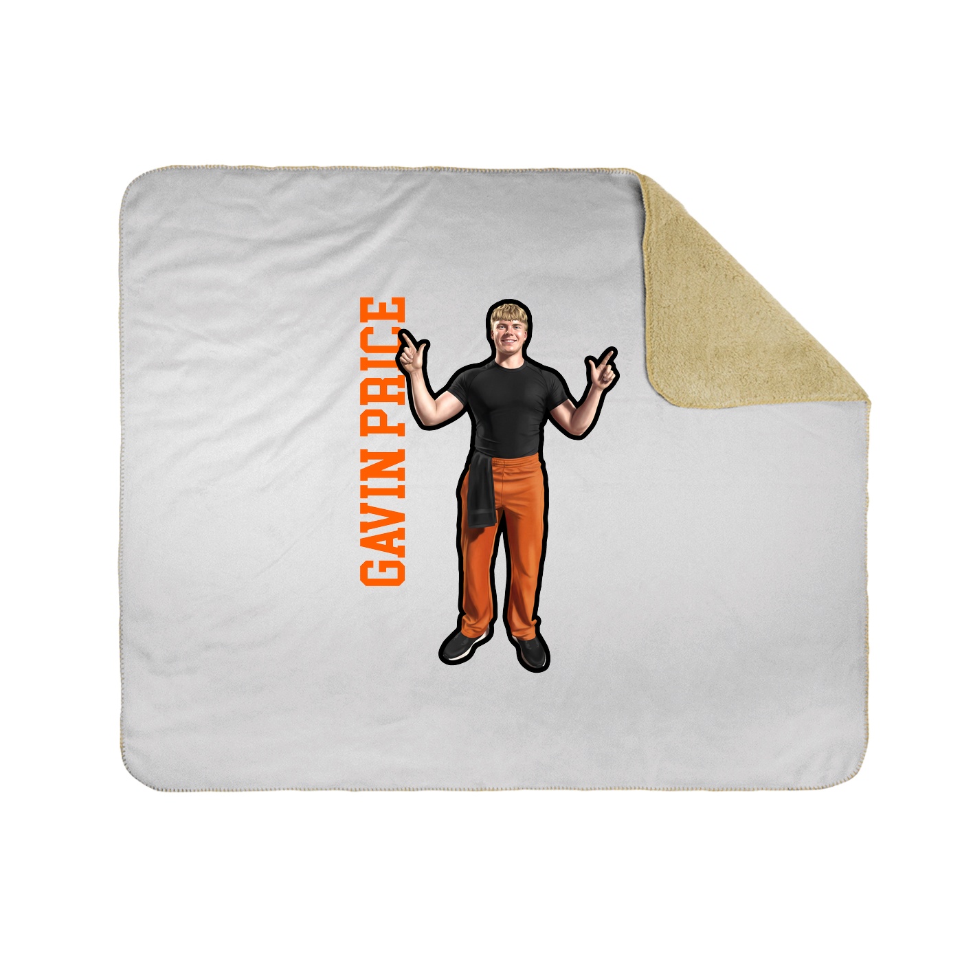 Throw Blanket — Name Vertical in White