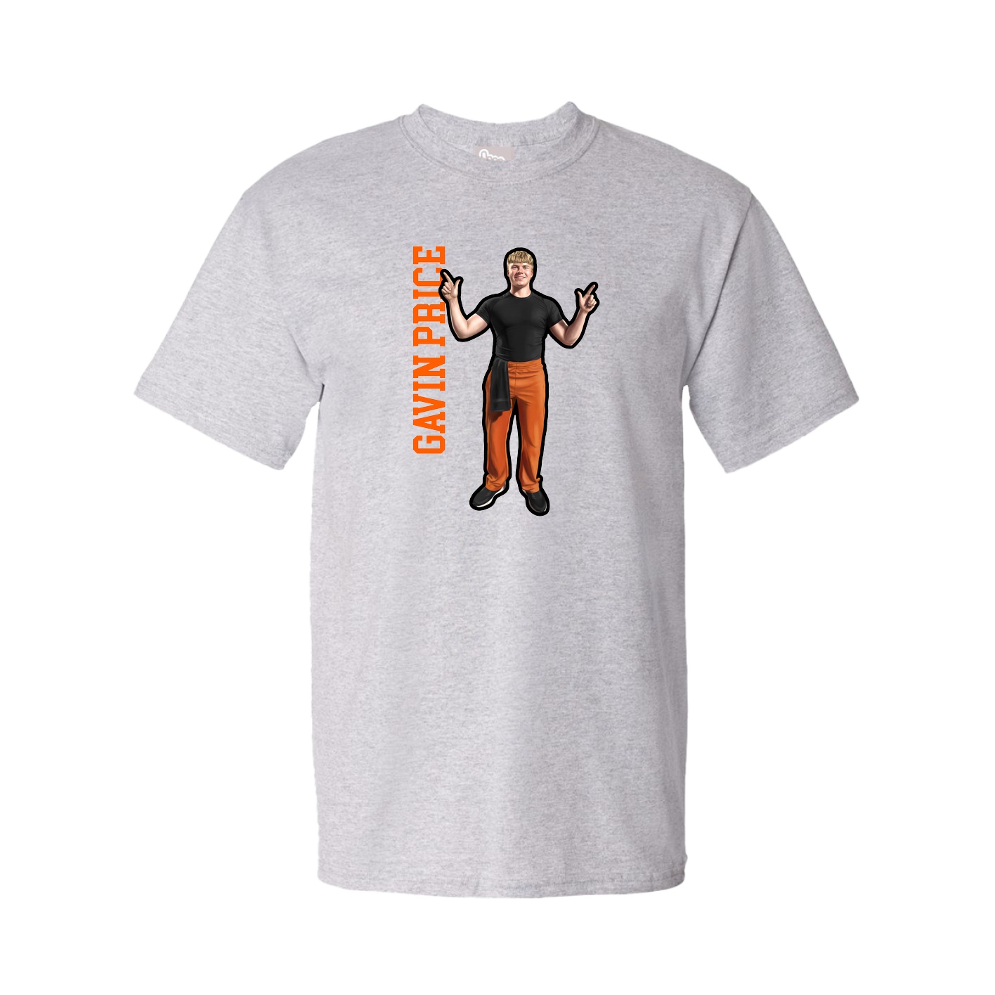 Youth Tee — Name Vertical in Grey
