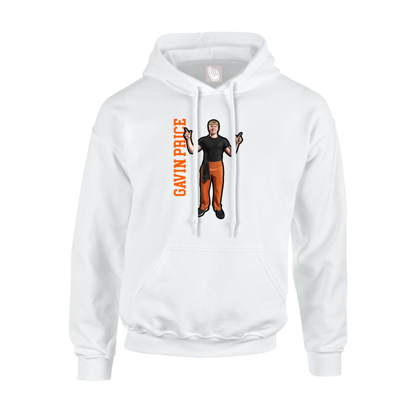 Hoodie — Name Vertical in White