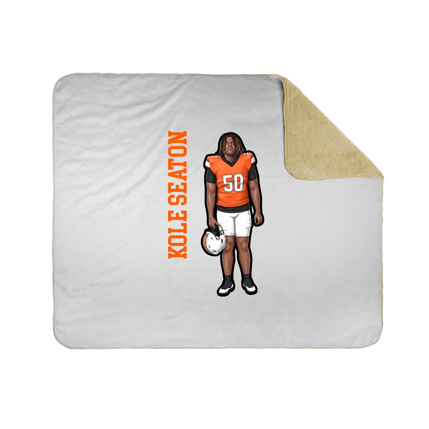 Throw Blanket — Name Vertical in White