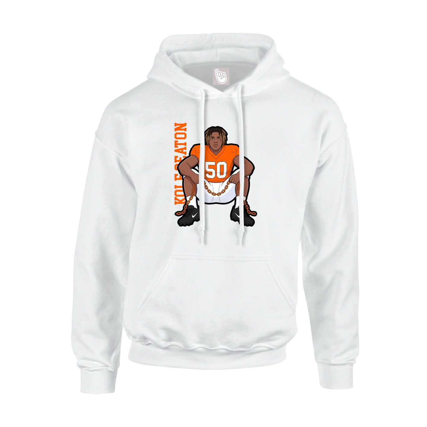 Youth Hoodie — Name Vertical in White