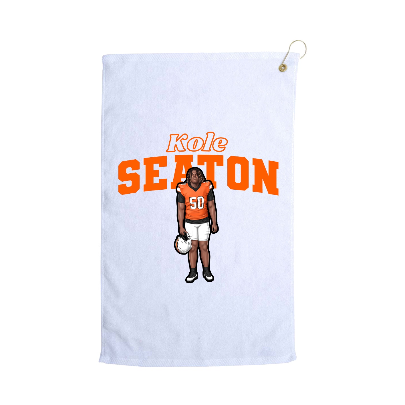 Golf Towel — Name Arch in White