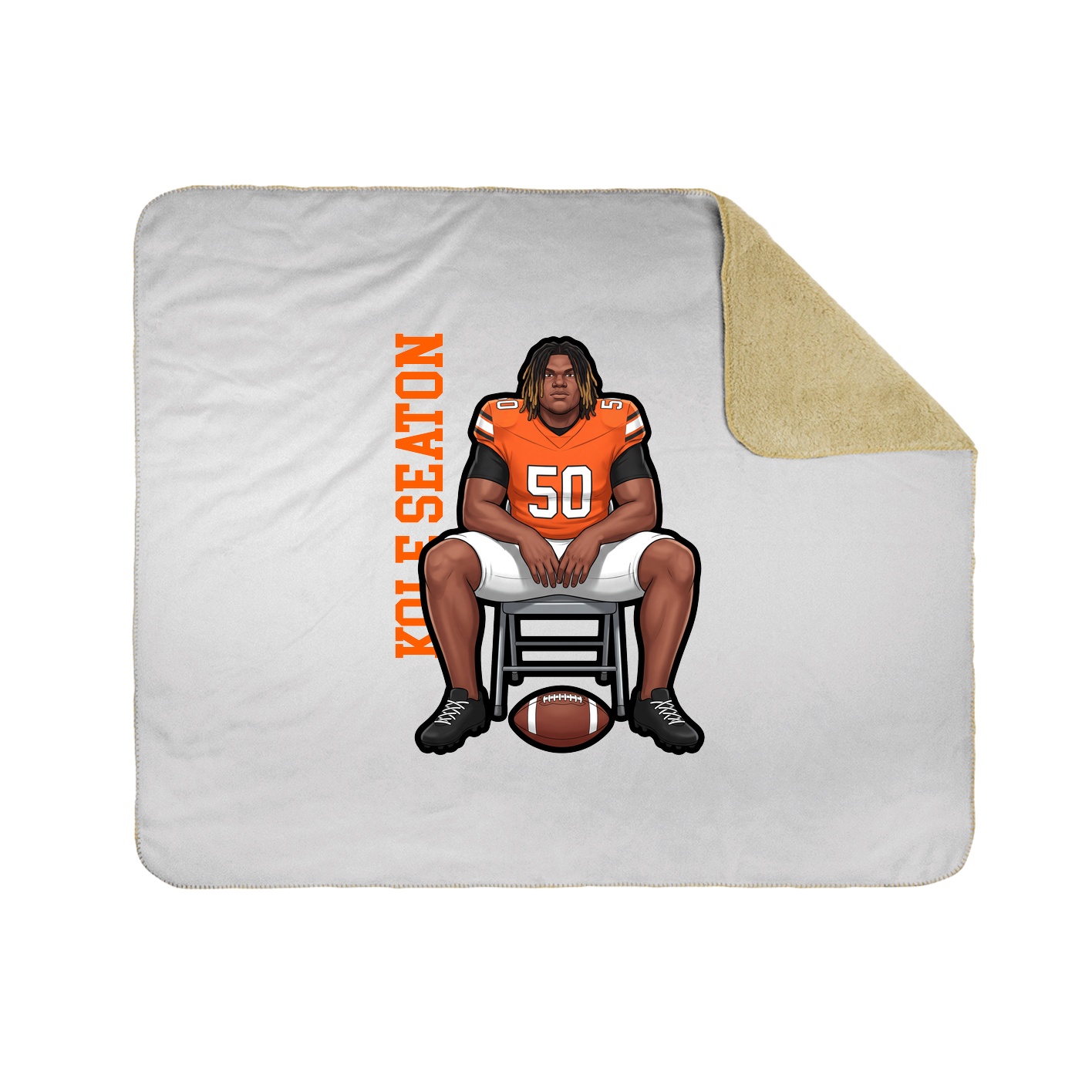 Throw Blanket — Name Vertical in White